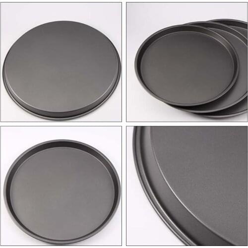 9/10/11/12-Inch Non-Stick Pizza Pan Carbon Steel Oven Tray Shallow Round Plate Roasting Tin Kitchen Baking Tools Bakeware