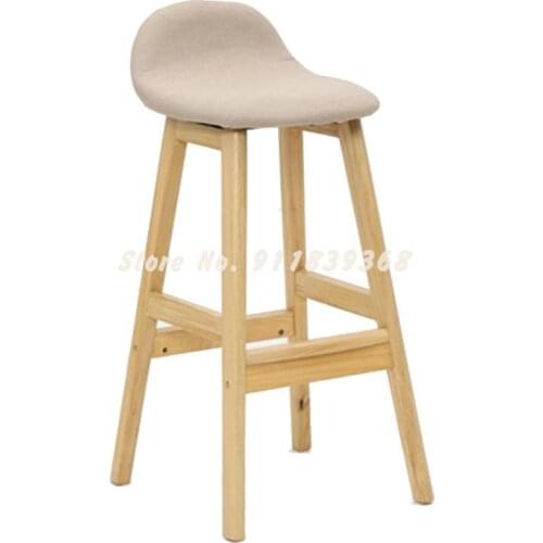 Solid Wood Bar Chair Bar Chair American Bar Stool Simple Bar Chair High Stool Nordic Creative Retro Bar Stool Household
