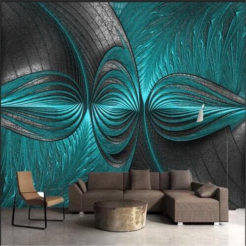 Milofi customized large photo wallpaper mural European geometric three-dimensional embossed leather living room bedroom TV backg