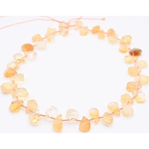6-8mm Natural citrine Irregular stone beads For DIY Necklace Bracelet Jewelry Making Loose 15" Free Shipping