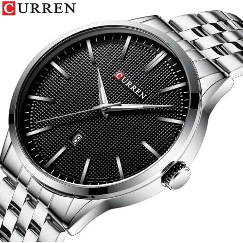 CURREN Sports Men Watches Luxury Stainless Steel Waterproof Quartz Watch For Mens Fashion Auto Date Clock Relojes Hombre