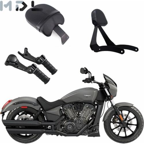 Black Rear Passenger Seat Foot Pegs Trest Pedals Footrest Sissy Bar Backrest For Victory Octane 2017