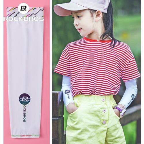 Children Kids Ice Silk Arm Sleeves Sunscreen Summer Anti-UV Sun Protection Arm Warmers for Boy Girl Cycling Basketball Running