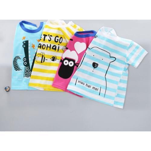 Baby Kids Tops Boys and Girls Short Sleeve T-shirt 9M-24M Cartoon Cotton Tee