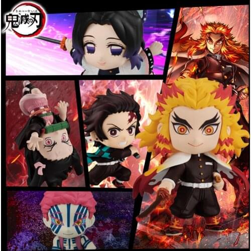 Bandai Genuine CANDY TOY Demon Slayer Adverge Motion 02 Kamado Tanjirou Nezuko Kochou Shinobu Q Version Action Figure Toys Gifts