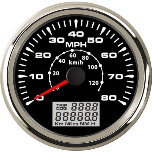 Digital Car Boat GPS Speedometer 120Kmh 80 MPH GPS Speed Gauge fit Motocycle Auto Marine Yacht with GPS Speed Sensor