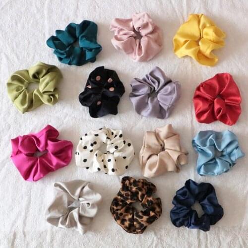 2pcs/lot Korean Silk Scrunchies Satin Hair Ring Elastic Women Hair Bands Headwear Headband Hair Accessories