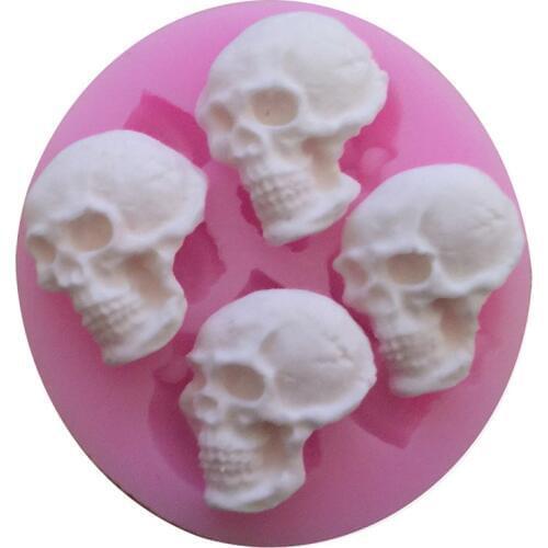 M125 Halloween Christmas Skull Fondant Silicone Cake Molds Cake Decoration Soap Chocolate Mold Kitchen Baking Tools
