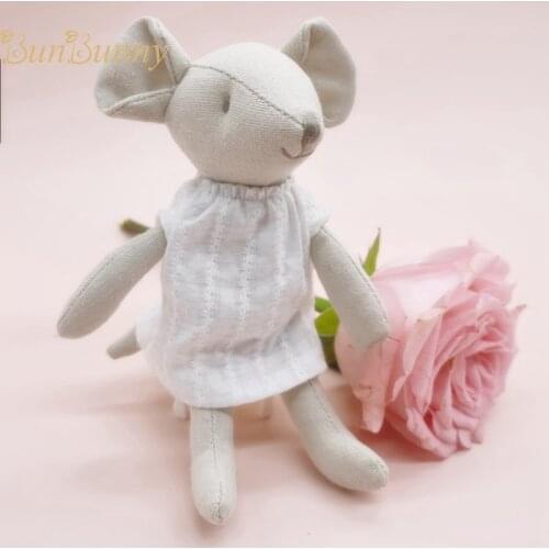 Handmade Little Mouse Girl Cloth Toys with Sleeping Bag Handmade Mini MiceAnimal Stuffed Rag Doll With Removable Dress Gift
