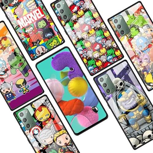 Marvel cartoon cute for Samsung Galaxy Note 20 Ultra 10 Lite Plus 9 8 5G A70 A50 A40 A30 A20 Tempered Glass Phone Case