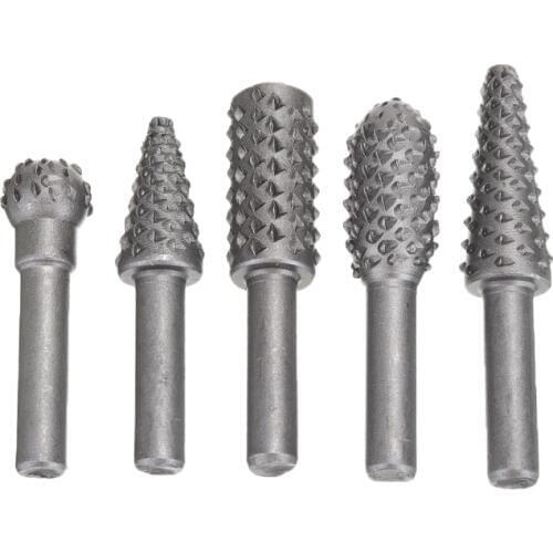 5Pcs Drill Bit Rotary Tool Burrs Files HSS Shank Rasp Set Steel Large Step Cone Drill Titanium Bit For DIY Woodworking