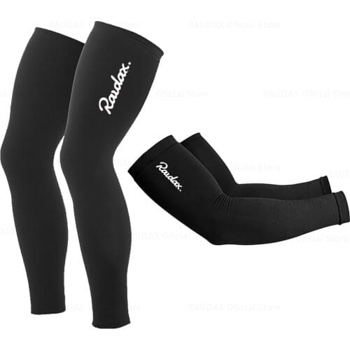 New Raudax Summer Leg Warmers Black UV Protection Cycling Arm 2021 Warmer Breathable Bicycle Running Racing MTB Bike Leg Sleeve