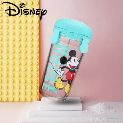 Disneys new Mickey Minnie Glass hand-held thermostable milk mug mug with large capacity coffee mug thermos bottle