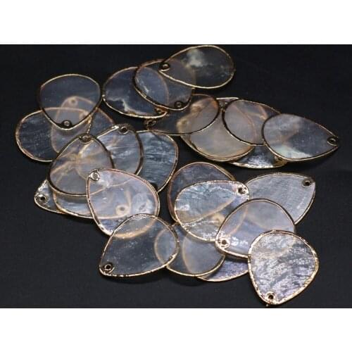 Wholesale Natural Shell Pendants Gold-plated Transparent Charms for Trendy Jewelry Making DIY Women Necklace Earrings Crafts