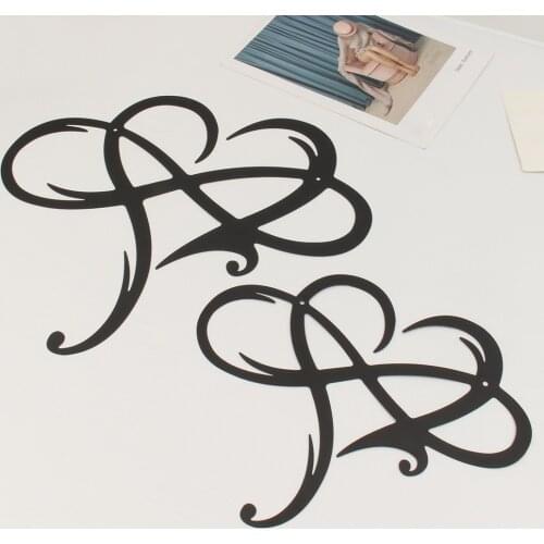 Hanging Love Infinity Heart Metal Wall Art Home Decor Sculpture Custom Modern Metal Jewelry Room Living Decoration Accessory