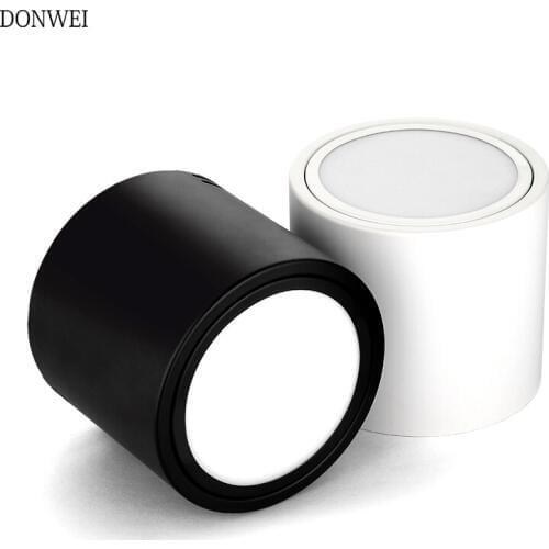 DONWEI 5W/7W/9W/12W LED Aluminum surface mounted ceiling lamp rotatable COB background Spot Light Downlights AC85-265V