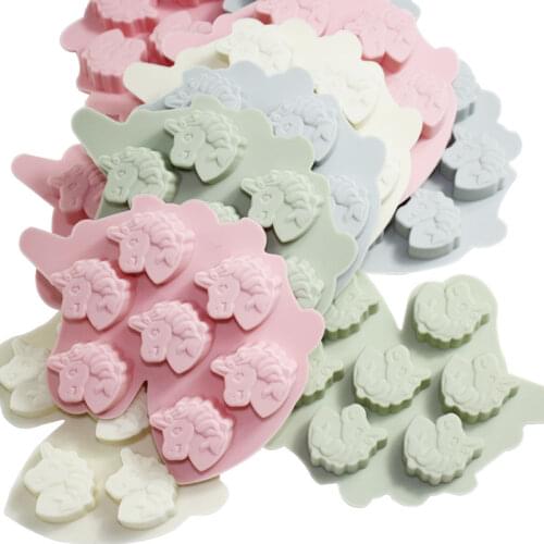 7 Holes Unicorn Chocolate Silicone Mold DIY Childrens Food Supplement Candy Mold Cake Decoration Accessories Unicorn Mold