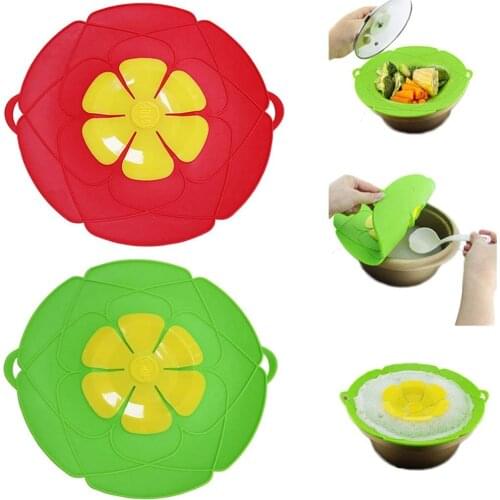 Silicone lid Spill Stopper Cover for Pot Pan Kitchen Accessories Cooking Tools Flower Cookware Utensil