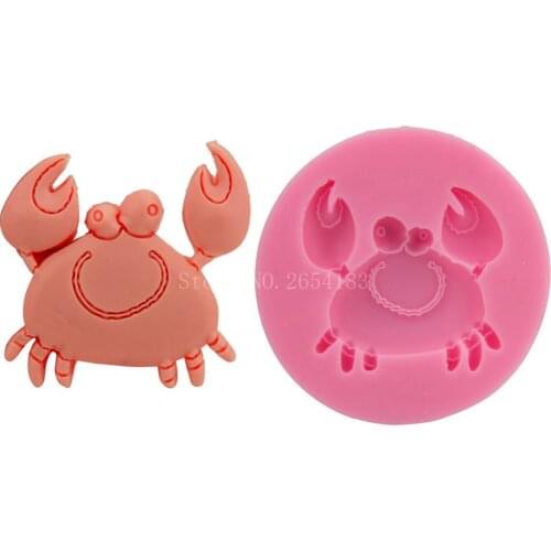 Animal cute Crab Silicone Fondant Soap 3D Cake Mold Cupcake Jelly Candy Sugar Chocolate Decoration Baking Tool Moulds FQ2198