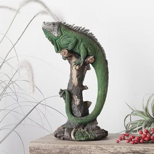 Resin Lizard Sculpture Home Decor Simulation Animal Statue Office Living Room Decoration Ornaments Interior Figurines Craft Gift