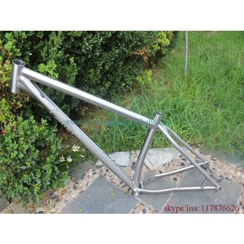 Titanium mtb bicycle frame with 44mm head tube thru axle dropouts BSA thread BB shell CNC plate inner line post mount