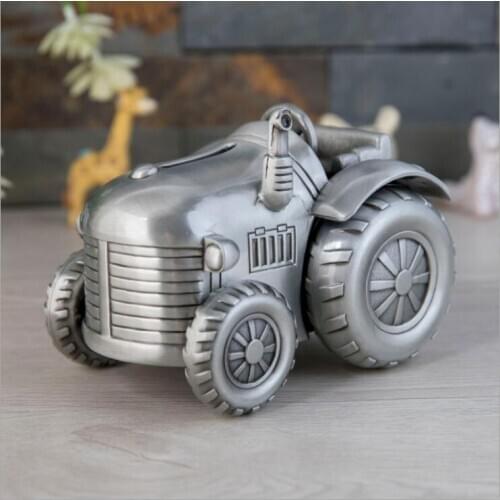 Creative Tractor Metal Money Saving Box Coin Counter Coin Box Piggy Bank Coin Capsules For Kids Gifts CXG088