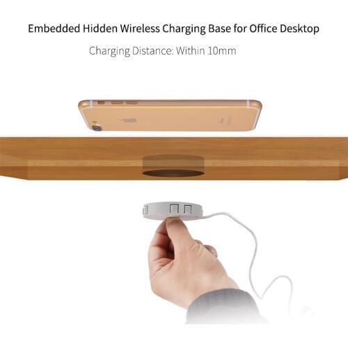 Embedded Wireless Charger for Desktop Hidden Wireless Desktop Furniture QI Wireless Hidden Wireless Charging Base