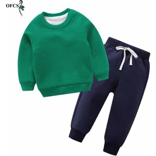 Boys Girls Winter Suit Wool Warm Clothes Baby 20 Mode Tracksuit Childrens Casual Suits Hoodies+Pants Kids Clothing Sets 2-10T