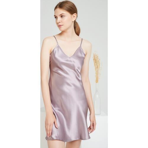 100% Silk Elegant Real Silk Nightgown Soft Dress Women Summer Mulberry Dress Homewear Sexy Nightdress V-Neck Sling