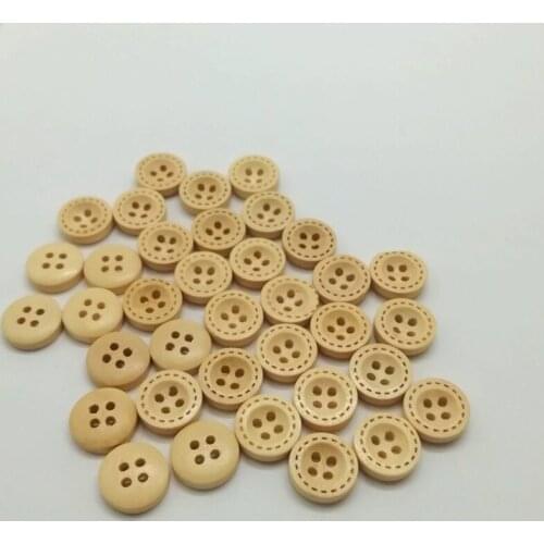 100pcs 4-hole coconut buttons 12.5mm natural bleach sewing buttons with laser dot line free shipping COCO018
