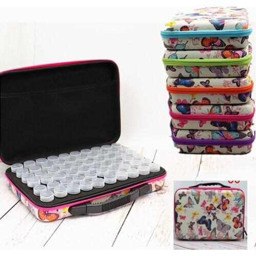 2020 Diamond Painting Accessories 60 Bottles Container Storage Bag Box Tools Carry Case Diamond Embroidery 5D Butterfly Handbag