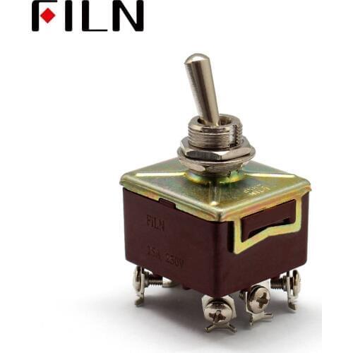 250V15A 125V20A ONOFFON 3 Position, ON ON 2 postion DPDT Toggle Switch