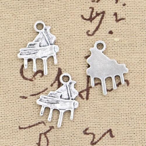 30pcs Charms Grand Piano 14x20mm Antique Bronze Silver Color Pendants Making DIY Handmade Tibetan Bronze Silver Color Jewelry