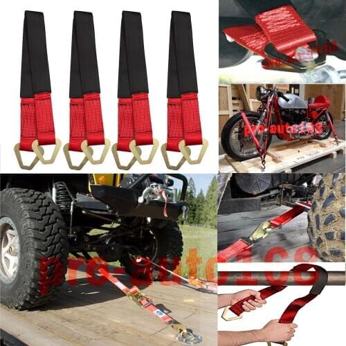 4 Pack 36" Axle Straps Race Car Carrier Hauler Trailer Tow Truck Wheel Tie Down