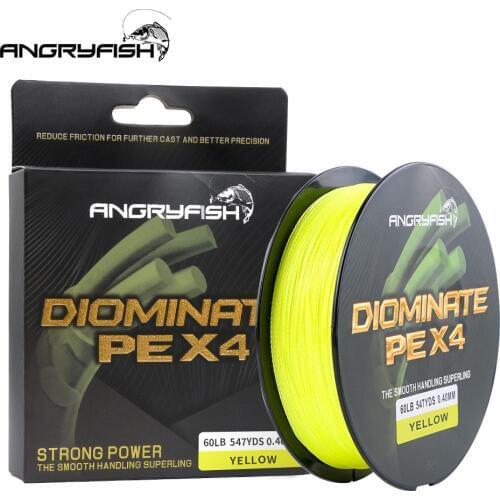 ANGRYFISH Wholesale 500m 4 Strands Braided Fishing Line 7 Colors Super PE Fish Line Strong Strength