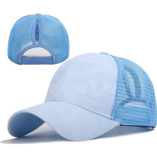 2021 Womens Ponytail Baseball Cap Women Snapback Summer Mesh Hat Female Fashion HIp Hop Hats Casual Adjustable Outdoor Bone