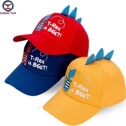 CHING YUN Boy Girl Baseball Cap 2019 Summer Dinosaur Shape Hat Cartoon Children Letter Cotton Caps Boy Sun Hats Baby Kids Caps
