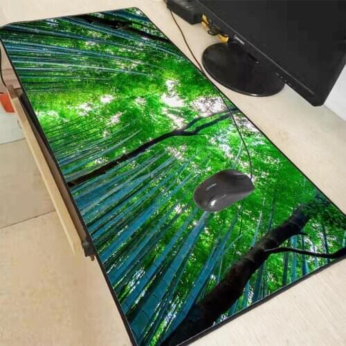 Bamboo Forest RGB Mouse Pad Large Mouse Pad Gamer Led Computer Mousepad with Backlight Carpet for Keyboard Desk Mat Mause