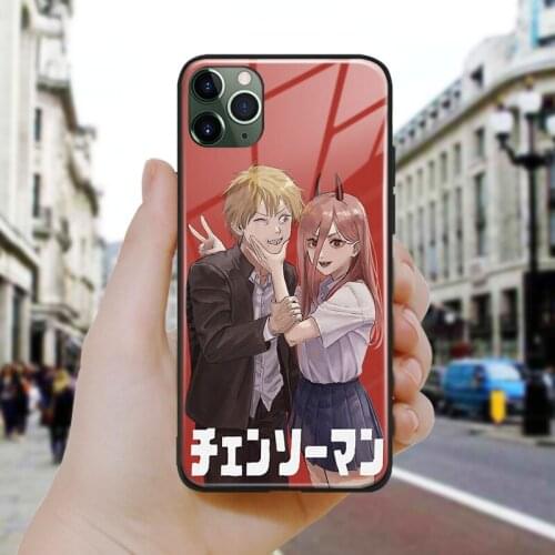 Chainsaw Man anime manga art Soft Silicone Glass Phone Case Cover Shell For iPhone SE 6 6s 7 8 Plus X XR XS 11 12 Mini Pro Max