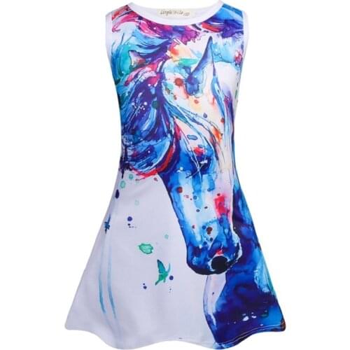 Summer Baby Girls Birthday Dress Unicorn 3D Print Kids Princess Costumes Party Cosplay Frocks Toddler Dresses Children Vestidos