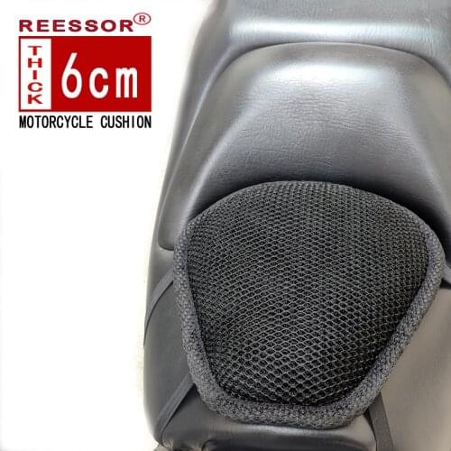 REESSOR Motorbike breathable seat cushions 6cm thick net Comfortable for long trip, pedals cruisers travel bikes cushions