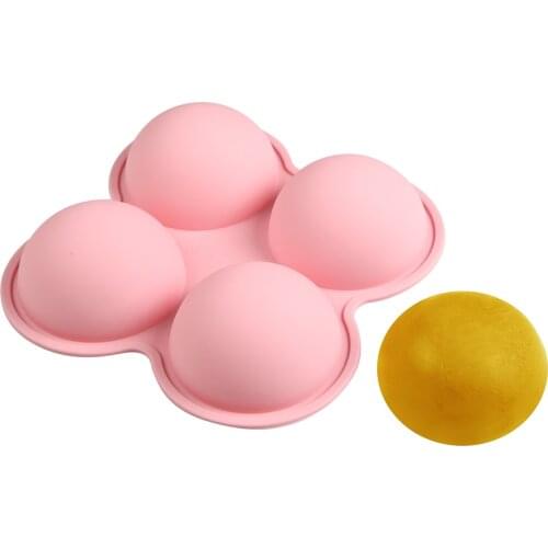 4 holes Chocolate Sphere Mold Half Ball Mold Hemisphere Shape Silicone Chocolate Cake Mousse Dessert Baking Pastry Bakeware