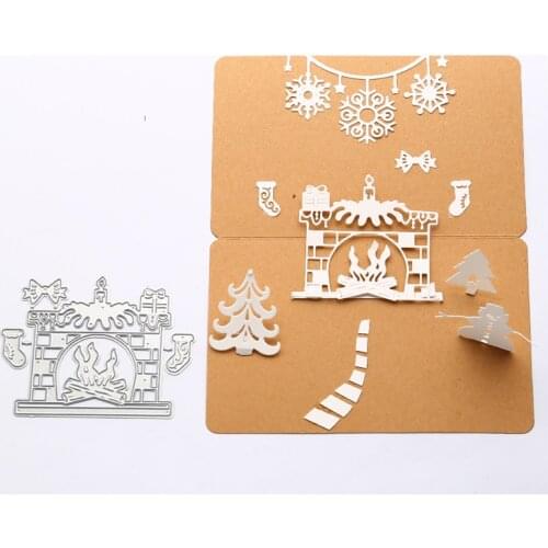 Kokorosa Fireplace Metal Cutting Dies for Craft Scrapbooking Embossing Stencil DIY Die Cut Card Decoration 2019 New