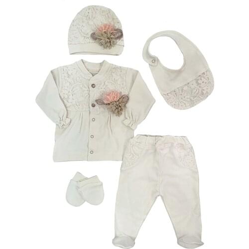 Baby Girl Clothing Newborn %100 Cotton Basic Essentials Clothes 5 Pieces Layette Wellcome Home Gift Set 0-1 Months 50 cm Length