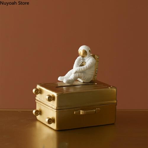 Astronaut Tissue Box Light Luxury Decoration Living Room Coffee Table Home Drawer Box Space Character Desktop Storage Decoration