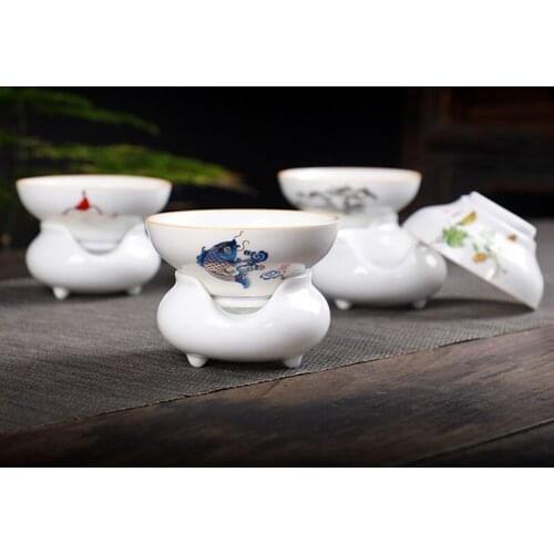 Creative White Porcelain Tea Strainer Tea Insufer Chinese Style Kungfu Tea Filter Drinking Tool Kitchen Accessories