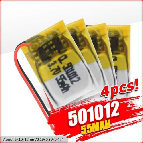 Liter Energy Battery Good Qulity 3.7V 55mAh Li-Po 501012 Battery Rechargeable suitable For Bluetooth Headset Watch MP3 MP4