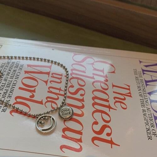 Miuoxion Retro Hollow Smiley Necklace Fashion Personality Punk Party Jewelry For Women Feature Nmour Charm Gift All Season