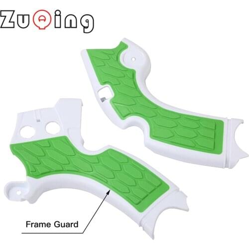 Motorcycle Green Frame Guards Protection Frameguard Cover Protector For KAWASAKI KXF250 KX250F 2015-2018 KX250 2009-2019