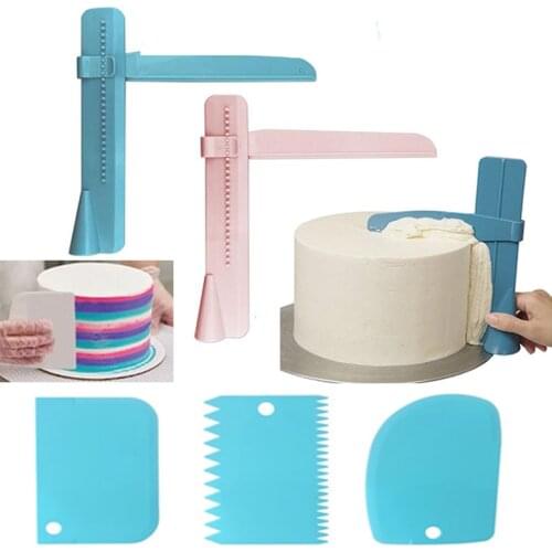 NEW Adjustable Cake Scraper Fondant Spatulas Cake Edge Smoother Cream Decorating DIY Bakeware Tableware Kitchen Cake Tool